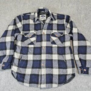 Vintage 80s Forrestel Wool Blend Shirt Jacket Shacket HEAVY Quilted Mens M Rare